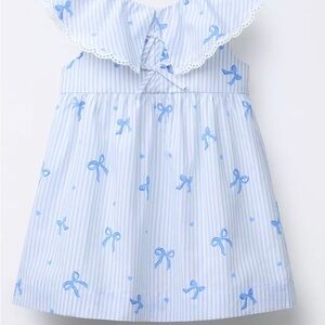 Striped bow dress Blue and White